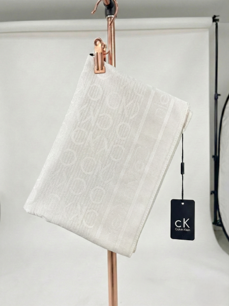 CK Desen Kaşmir Şal Beyaz