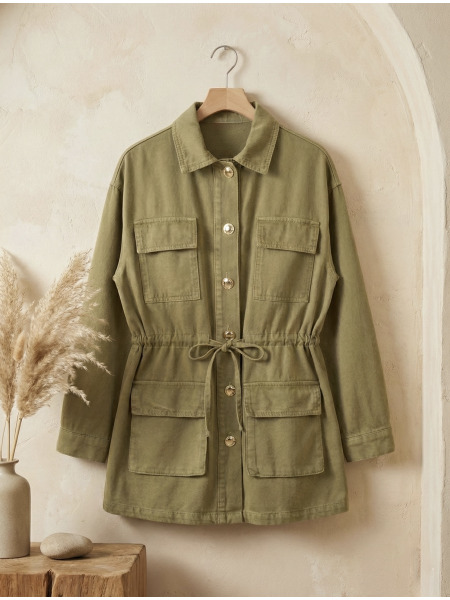 Gold Düğmeli Tensel Ceket