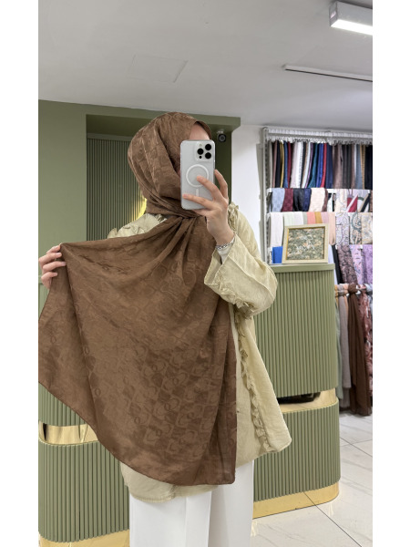 Zincir Desen Şal - Taba