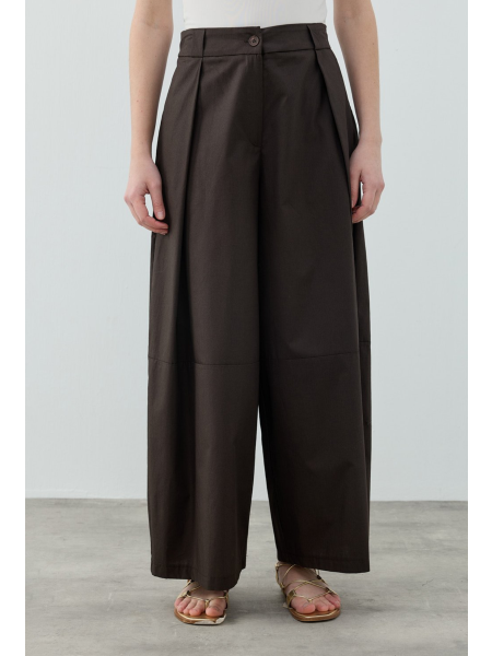 Basıc Bol  Pantolon - Kahverengi