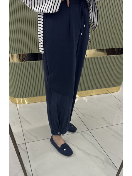 Paraşüt Detaylı Tensel Pantolon - Lacivert