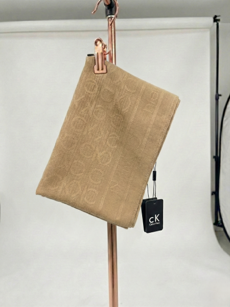 CK Desen Çift Taraflı Kaşmir Şal Açık-Taba